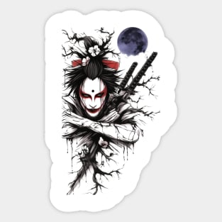 Geisha Assassin, Eastern Culture Graphic T-shirt 02 Sticker